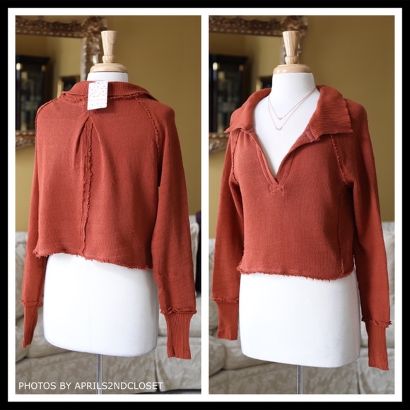 FREE PEOPLE SWEATER PULLOVER V-NEVK HENLEY A2C - Picture 3 of 8